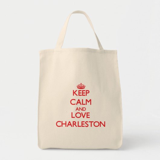 Behalten Sie Ruhe und Liebe Charleston Tragetasche (Vorne)