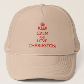 Behalten Sie Ruhe und Liebe Charleston Truckerkappe (Vorderseite)