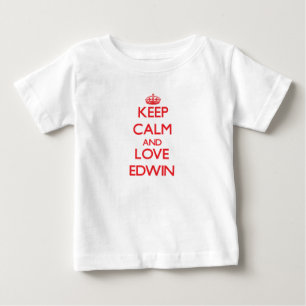 Behalten Sie Ruhe und Liebe Edwin Baby T-shirt