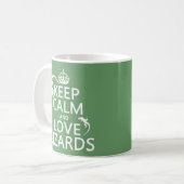 Behalten Sie Ruhe-und Liebe-Eidechsen - alle Kaffeetasse (Vorderseite Links)