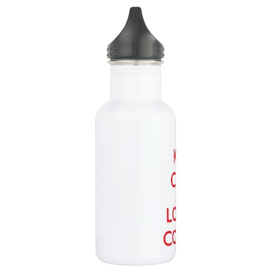 Behalten Sie Ruhe und Liebe ein Fassbinder Trinkflasche (Links)