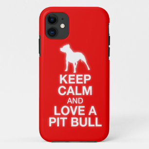 Behalten Sie Ruhe und Liebe ein Gruben-Stier iPhone 11 Hülle