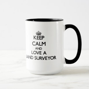Behalten Sie Ruhe und Liebe ein Land-Feldmesser Tasse