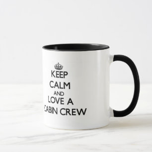 Behalten Sie Ruhe und Liebe eine Kabinen-Crew Tasse