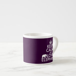 Behalten Sie Ruhe-und Liebe-Elefanten (irgendeine Espressotasse