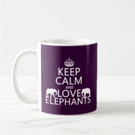 Behalten Sie Ruhe-und Liebe-Elefanten (irgendeine Kaffeetasse