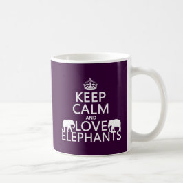 Behalten Sie Ruhe-und Liebe-Elefanten (irgendeine Kaffeetasse