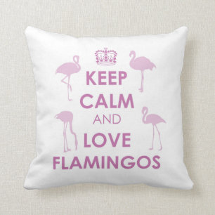 Behalten Sie Ruhe-und Liebe-Flamingos (irgendeine Kissen