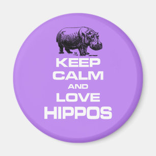 Behalten Sie Ruhe-und Liebe-Flusspferde Hippotamus Magnet