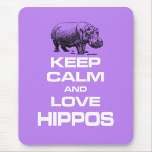 Behalten Sie Ruhe-und Liebe-Flusspferde Hippotamus Mousepad
