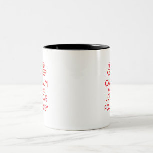 Behalten Sie Ruhe und Liebe Foley Zweifarbige Tasse