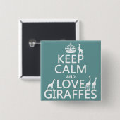 Behalten Sie Ruhe-und Liebe-Giraffen (irgendeine Button (Vorne & Hinten)
