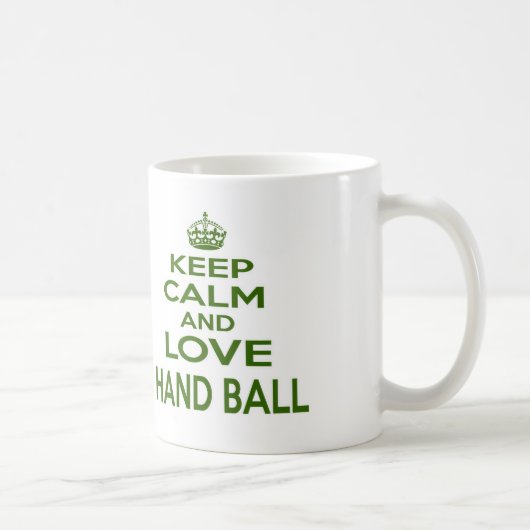 Behalten Sie Ruhe-und Liebe-Handball Kaffeetasse (Rechts)