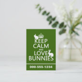 Behalten Sie Ruhe-und Liebe-Häschen - alle Farben Visitenkarte (Stehend Vorderseite)