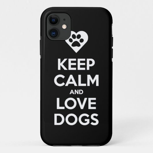 Behalten Sie Ruhe-und Liebe-Hunde Case-Mate iPhone Hülle (Rückseite)