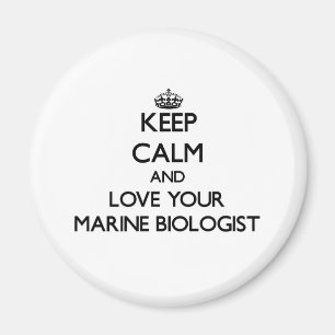 Behalten Sie Ruhe und Liebe Ihr Marinebiologe Magnet