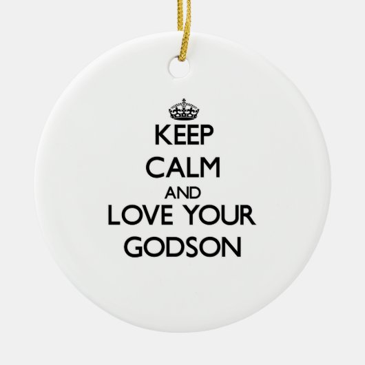 Behalten Sie Ruhe und Liebe Ihr Patensohn Keramikornament (Vorne)