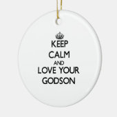 Behalten Sie Ruhe und Liebe Ihr Patensohn Keramikornament (Links)