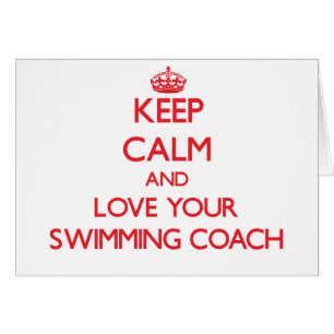 Behalten Sie Ruhe und Liebe Ihr Schwimmen-Trainer
