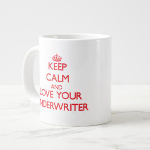 Behalten Sie Ruhe und Liebe Ihr Versicherer Jumbo-Tasse