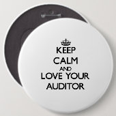 Behalten Sie Ruhe und Liebe Ihr Wirtschaftsprüfer Button (Vorne & Hinten)