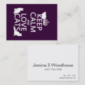 Behalten Sie Ruhe-und Liebe-Katzen (in irgendeiner Visitenkarte (Vorne/Hinten)