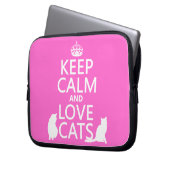 Behalten Sie Ruhe-und Liebe-Katzen Laptopschutzhülle (Vorderseite Links)