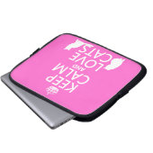 Behalten Sie Ruhe-und Liebe-Katzen Laptopschutzhülle (Vorne Knopf)