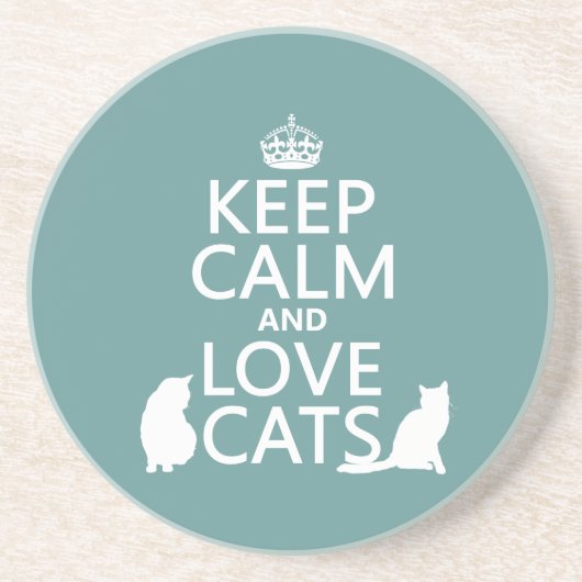 Behalten Sie Ruhe-und Liebe-Katzen Untersetzer (Vorne)