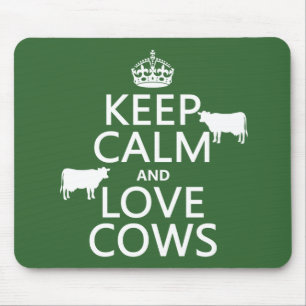 Behalten Sie Ruhe-und Liebe-Kühe (alle Farben) Mousepad