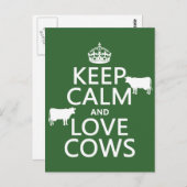 Behalten Sie Ruhe-und Liebe-Kühe (alle Farben) Postkarte (Vorne/Hinten)