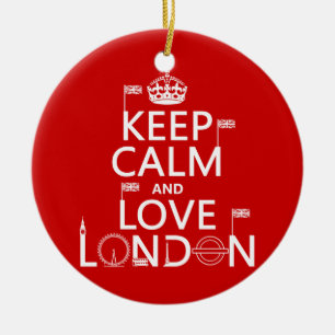Behalten Sie Ruhe und Liebe London Keramikornament