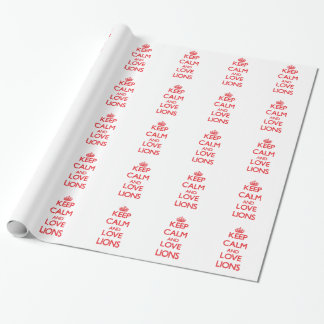 Behalten Sie Ruhe und Liebe Löwen Geschenkpapier