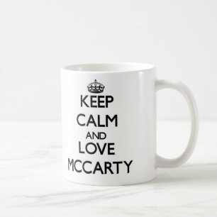 Behalten Sie Ruhe und Liebe Mccarty Kaffeetasse