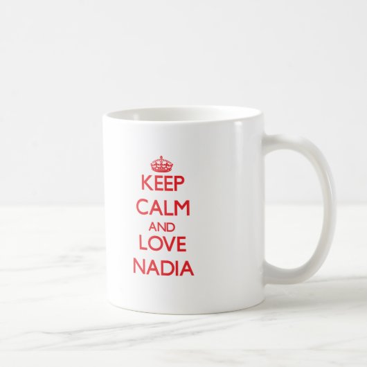 Behalten Sie Ruhe und Liebe Nadia Kaffeetasse (Rechts)