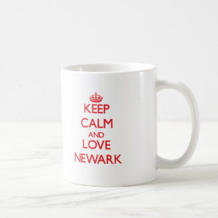 Behalten Sie Ruhe und Liebe Newark Kaffeetasse