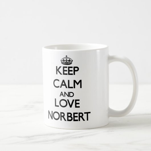 Behalten Sie Ruhe und Liebe Norbert Kaffeetasse (Rechts)