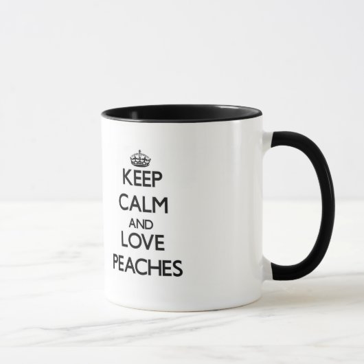 Behalten Sie Ruhe und Liebe Pfirsiche Tasse (Rechts)
