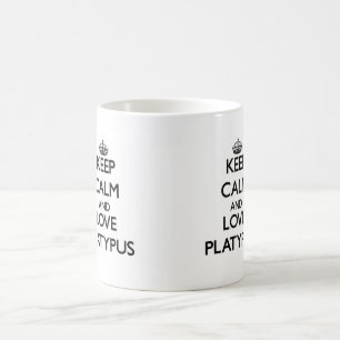 Behalten Sie Ruhe und Liebe Platypus Kaffeetasse