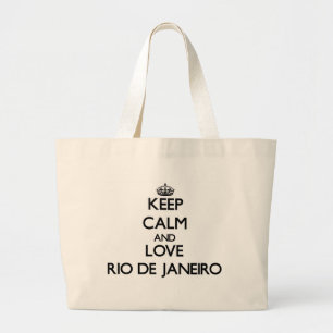 Behalten Sie Ruhe und Liebe Rio de Janeiro Jumbo Stoffbeutel