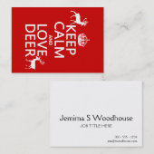 Behalten Sie Ruhe-und Liebe-Rotwild (irgendeine Visitenkarte (Vorne/Hinten)