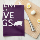 Behalten Sie Ruhe-und Liebe-Schweine (alle Farben) Geschirrtuch (Viertel Falte)