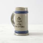 Behalten Sie Ruhe und Liebe-Seeotter Bierglas (Vorderseite Links)