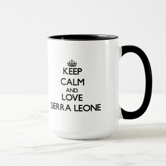 Behalten Sie Ruhe und Liebe Sierra Leone Tasse (Rechts)
