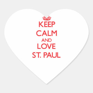 Behalten Sie Ruhe und Liebe St Paul Herz-Aufkleber