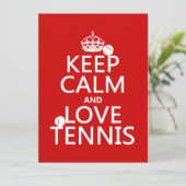 Behalten Sie Ruhe-und Liebe-Tennis Einladung (Stehend Vorderseite)