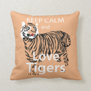 Behalten Sie Ruhe-und Liebe-Tigerthrow-Kissen Kissen