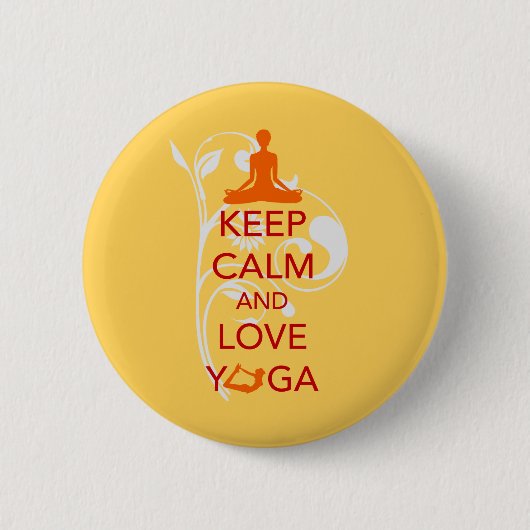 Behalten Sie Ruhe-und Liebe-Yoga - einzigartigen Button (Vorderseite)
