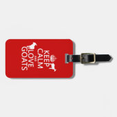 Behalten Sie Ruhe-und Liebe-Ziegen Gepäckanhänger (Vorderseite horizontal)