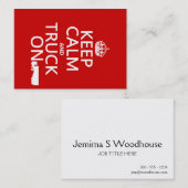 Behalten Sie Ruhe und LKW auf (in irgendeiner Visitenkarte (Vorne/Hinten)